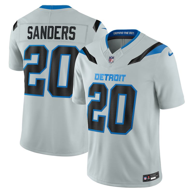 Detroit Lions Barry Sanders Nike Silver 2026 Rivalries Collection Printed Limited Jersey