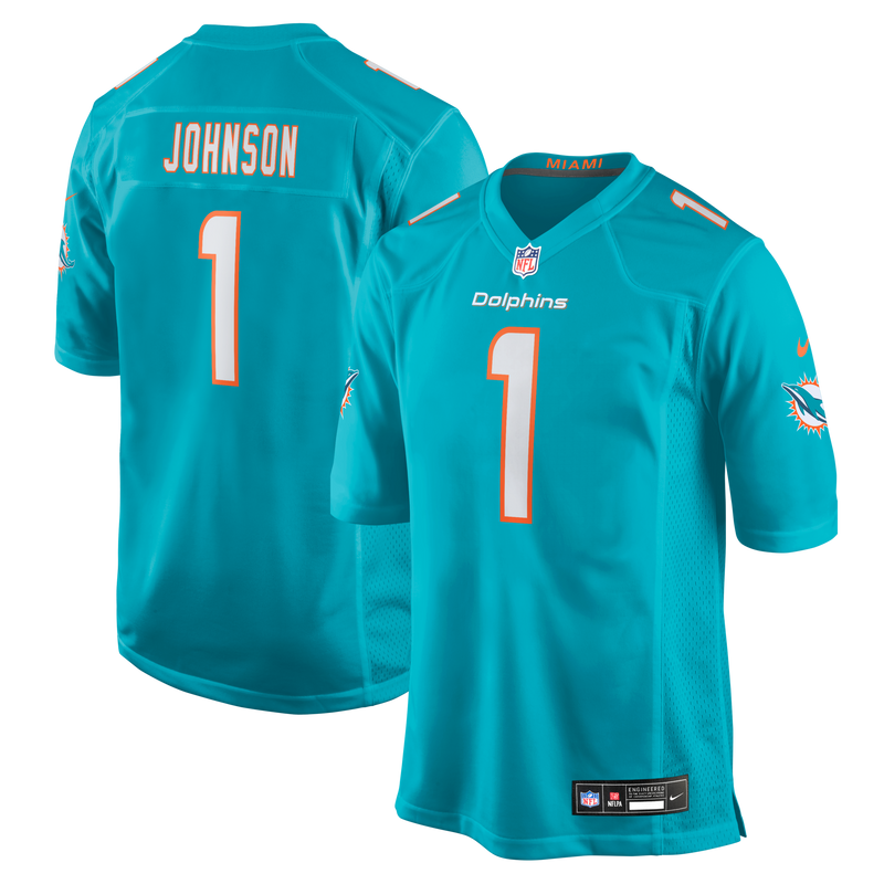 Miami Dolphins Chris Johnson Aqua jersey – view 1