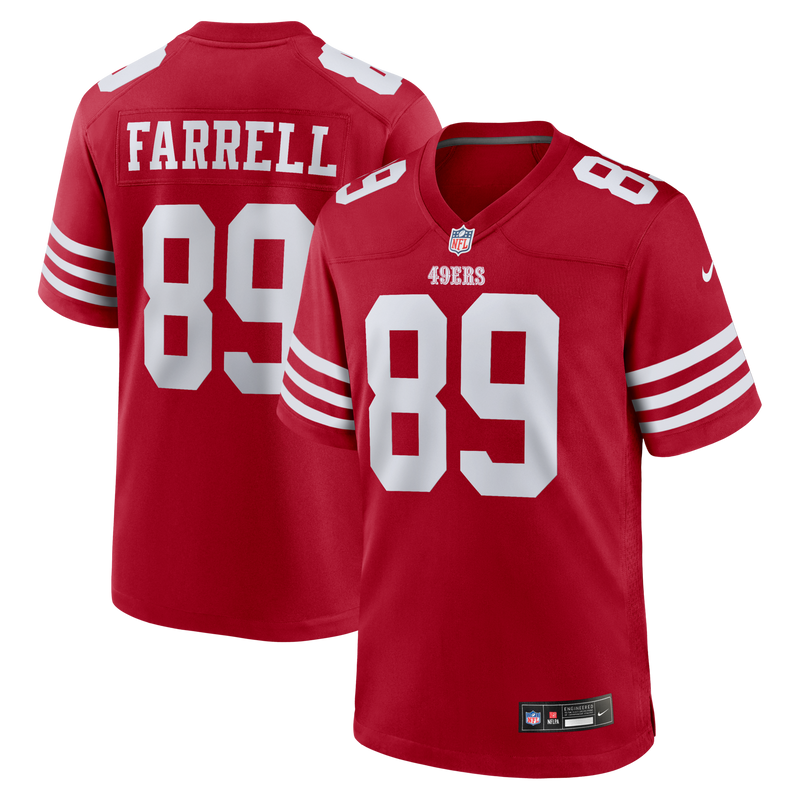 San Francisco 49ers Luke Farrell Scarlet jersey – view 1
