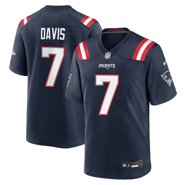 New England Patriots Carlton Davis Nike Navy Team Game Jersey