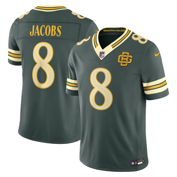 Green Bay Packers Josh Jacobs Nike Green 2026 Rivalries Collection Printed Limited Jersey