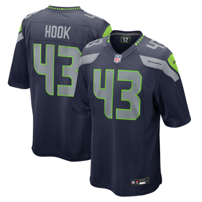 Seattle Seahawks Maxen Hook Nike College Navy Team Game Jersey