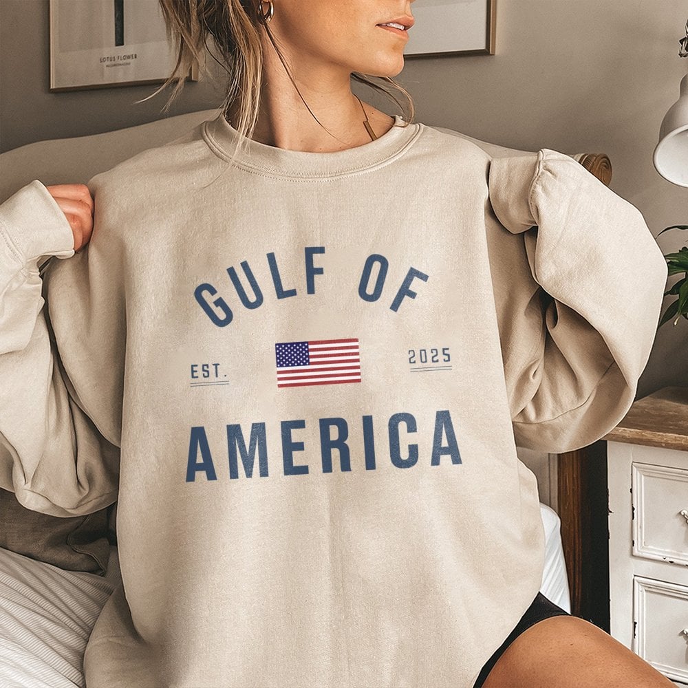 Gulf of America Sweatshirt | Vintage Patriotic Est. 2025 Graphic | Premium Cotton Blend | Unisex USA Pride Gift for Men and W
