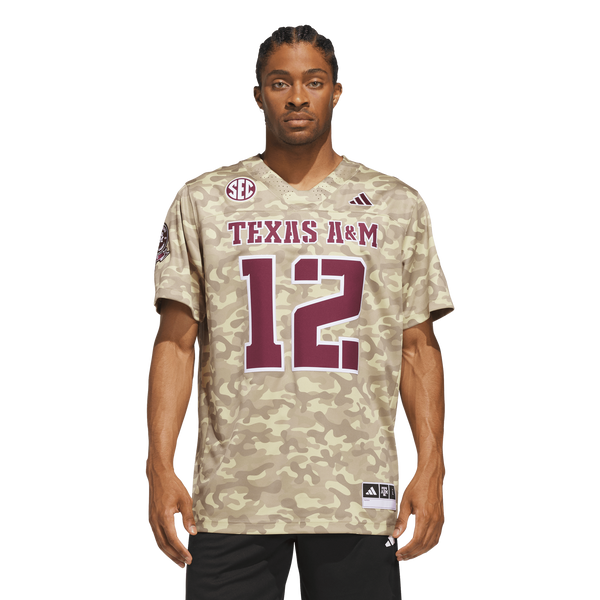 #12 Texas A&M Aggies adidas Honor & Support Premier Strategy Jersey - Beige