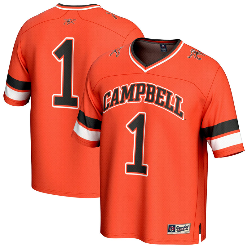 #1 Campbell Fighting Camels GameDay Greats Lightweight Collegiate Football Fashion Jersey - Orange