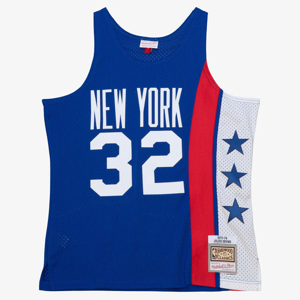 New York Nets Mitchell & Ness Julius Erving 1973 Dark Authentic Jersey - Royal Blue