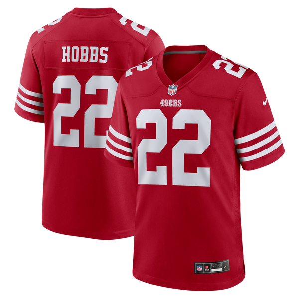 San Francisco 49ers Nate Hobbs Nike Scarlet Team Game Jersey