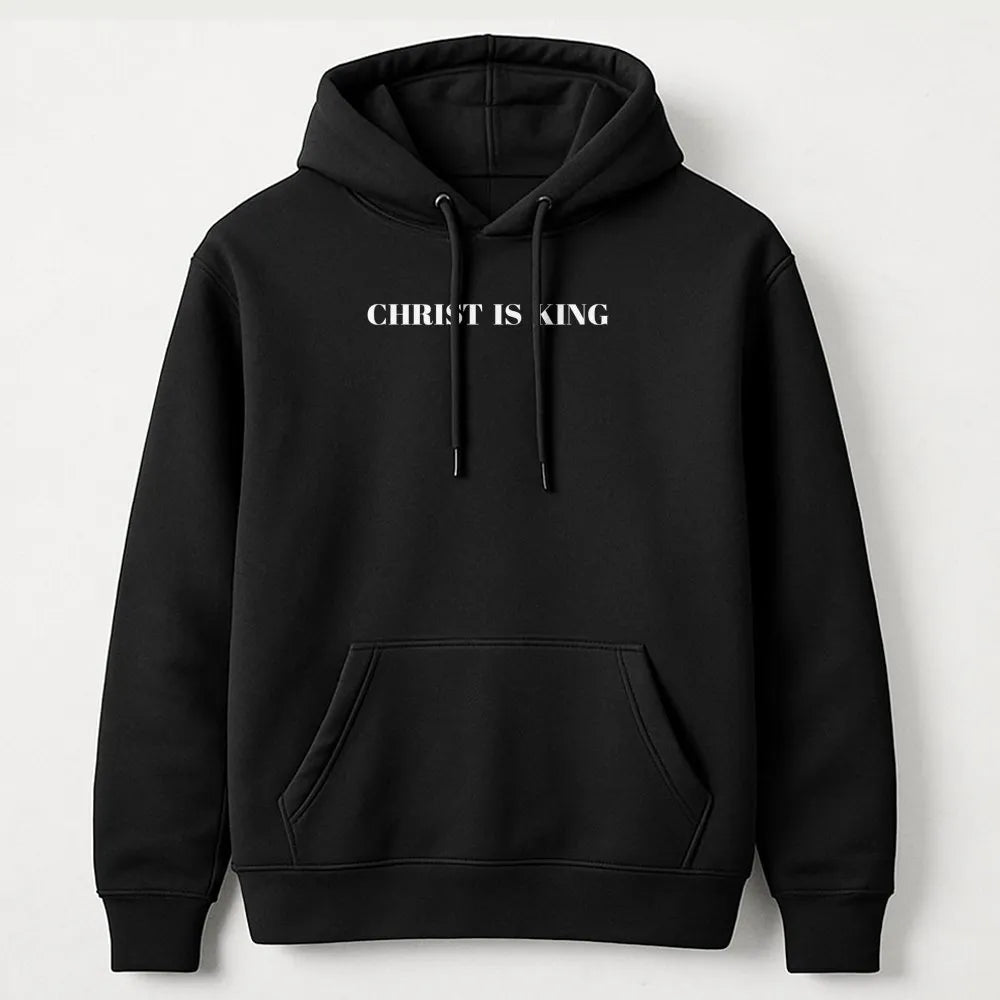 Christ Is King Hoodie | Minimalist Christian Graphic Sweatshirt | Premium Cotton Blend | Faith-Based Religious Apparel Gift f